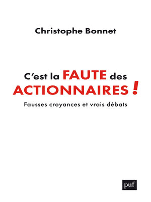 cover image of C'est la faute des actionnaires !